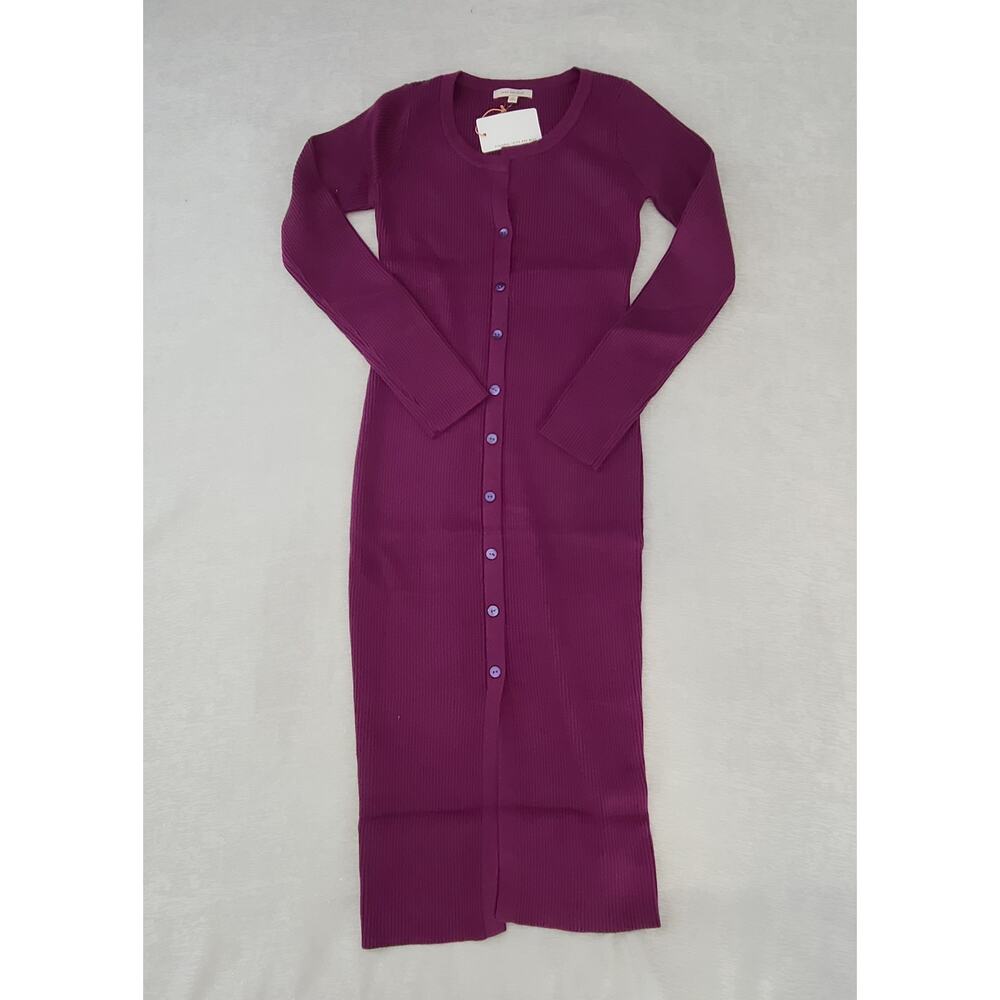 Skies Are Blue Stitch Fix ribbed sweater dress purple NWT Size Large Office Cozy - Picture 4 of 10